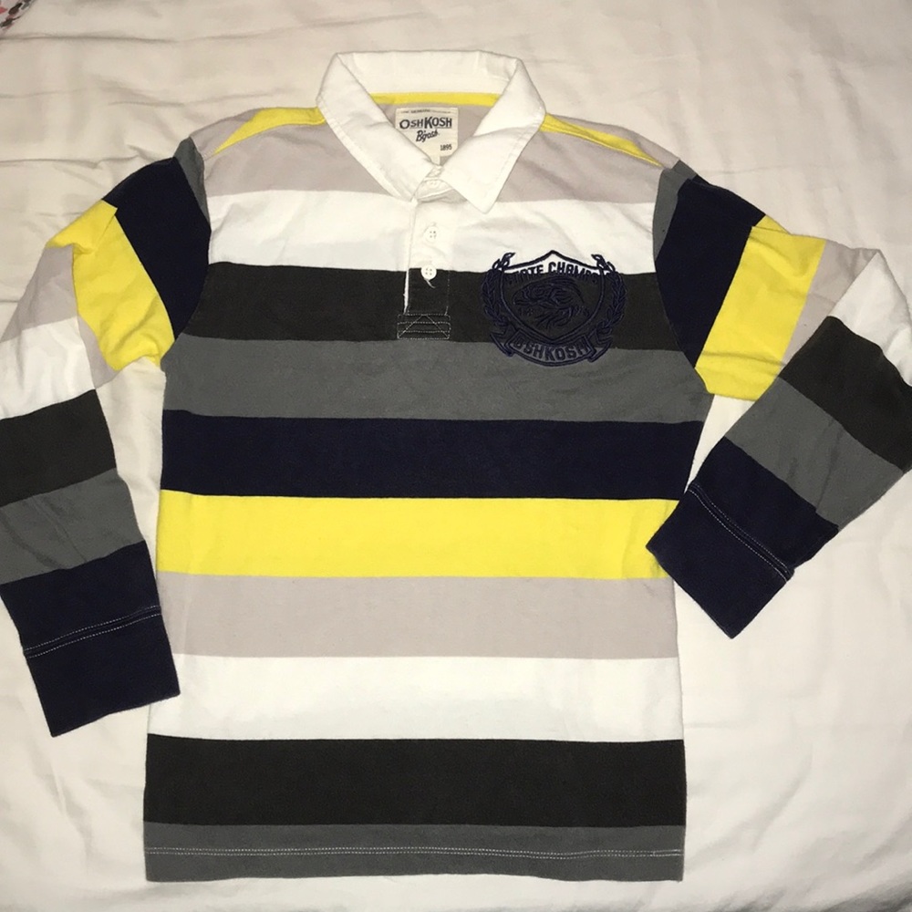 Osh Kosh boy’s striped rugby polo. Size 10